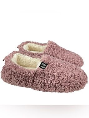 RockDove Women’s Fuzzy Slippers Size 8 Pink Plush Memory Foam Indoor Outdoor